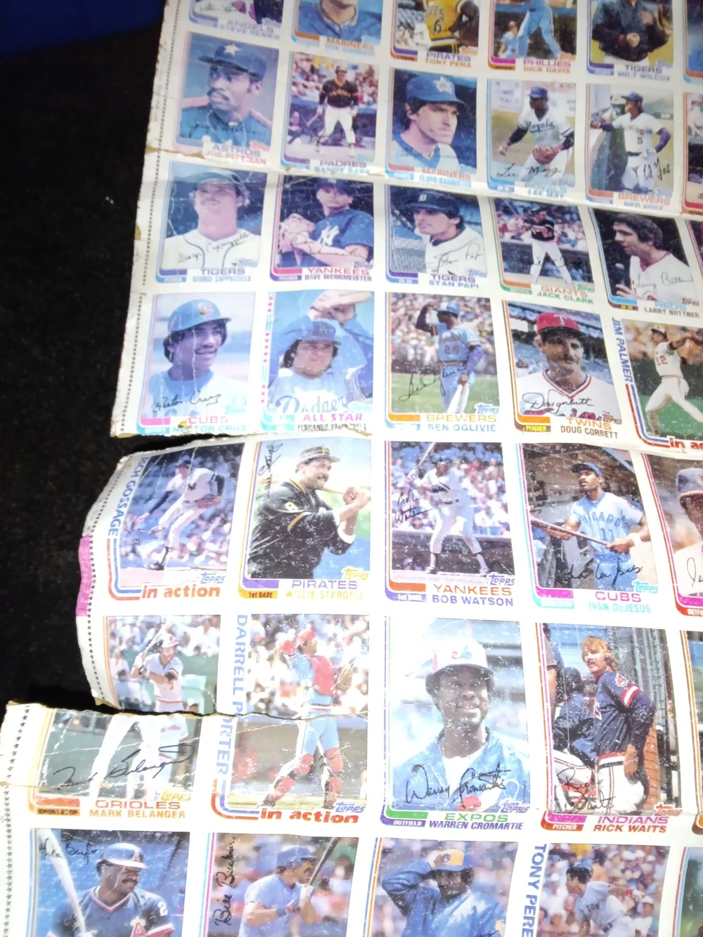 1982 Topps Baseball Card Uncut Sheet Many Hall Of Famers Rickey Henderson & More - Picture 5 of 5